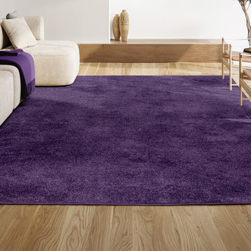 Haze Solid Low-pile Area Rug Purple